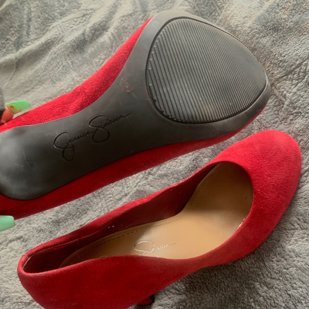 Jessica Simpson red heels
